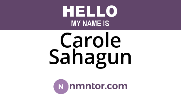 Carole Sahagun