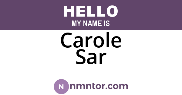 Carole Sar