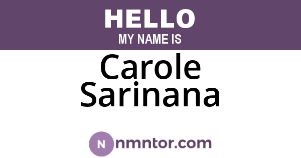 Carole Sarinana