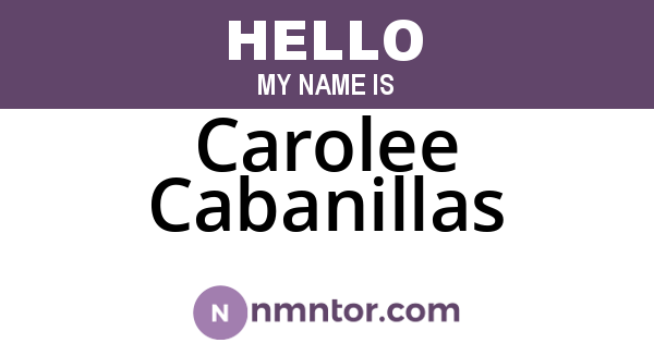 Carolee Cabanillas