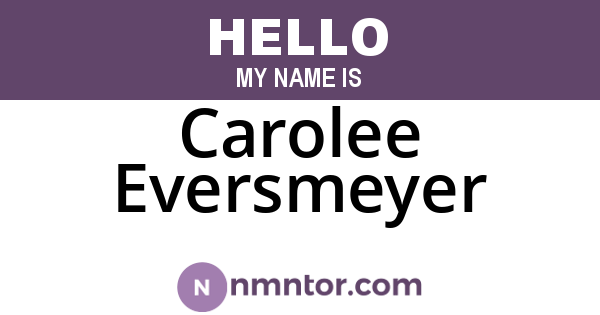 Carolee Eversmeyer