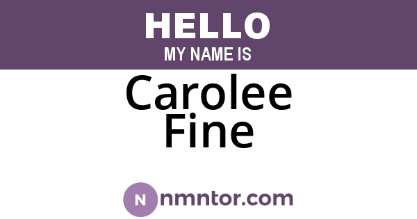 Carolee Fine