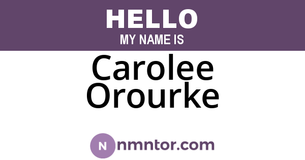 Carolee Orourke