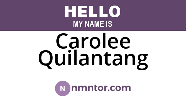 Carolee Quilantang