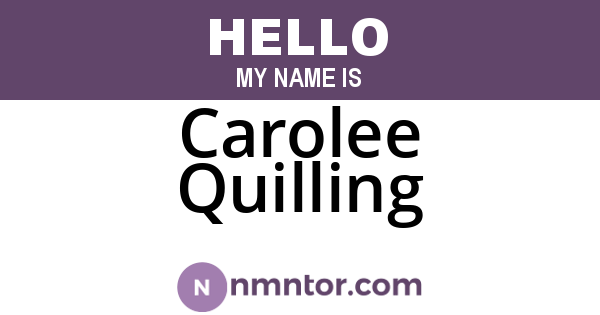 Carolee Quilling