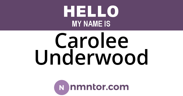 Carolee Underwood