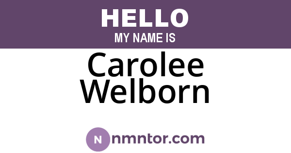 Carolee Welborn