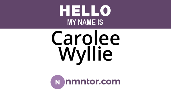 Carolee Wyllie
