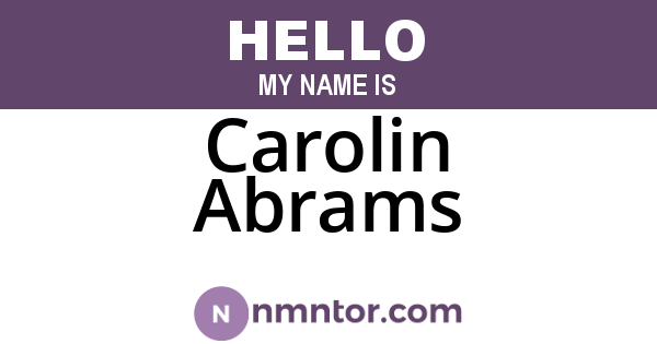 Carolin Abrams