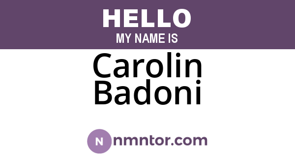 Carolin Badoni