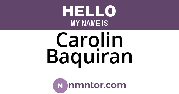 Carolin Baquiran