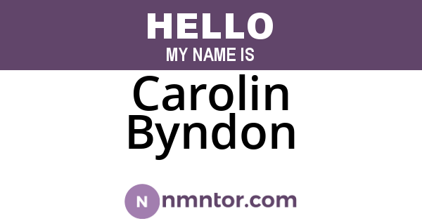 Carolin Byndon