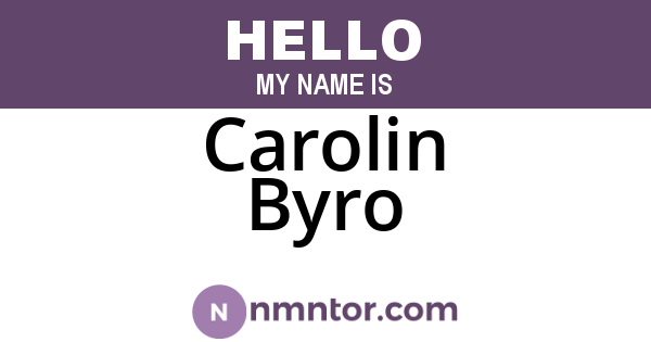 Carolin Byro