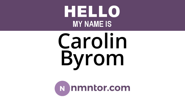 Carolin Byrom