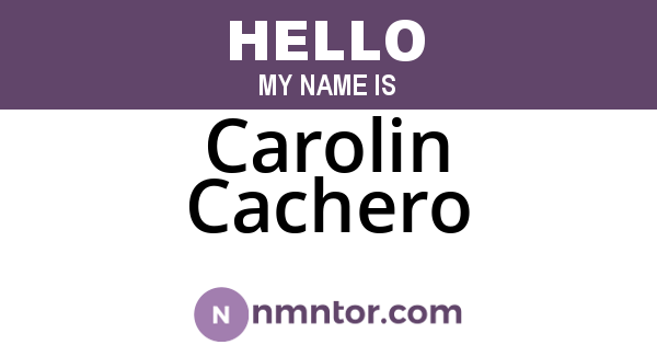 Carolin Cachero