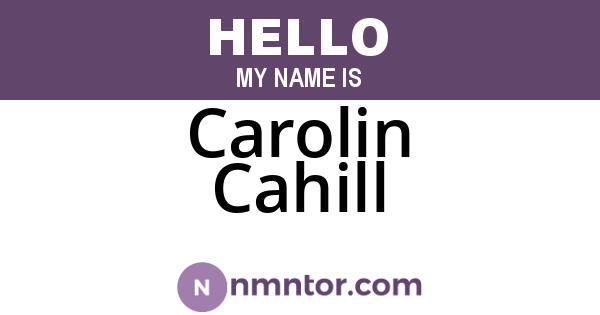 Carolin Cahill