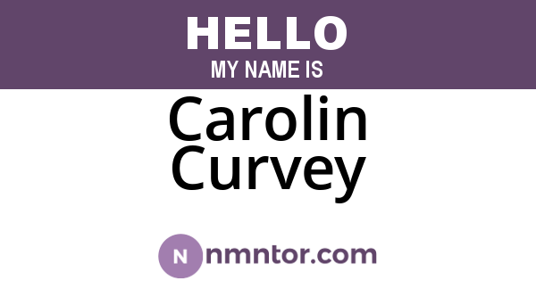 Carolin Curvey