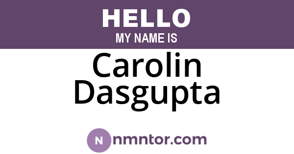 Carolin Dasgupta