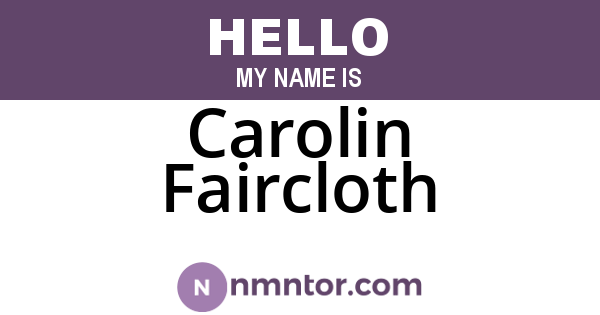 Carolin Faircloth