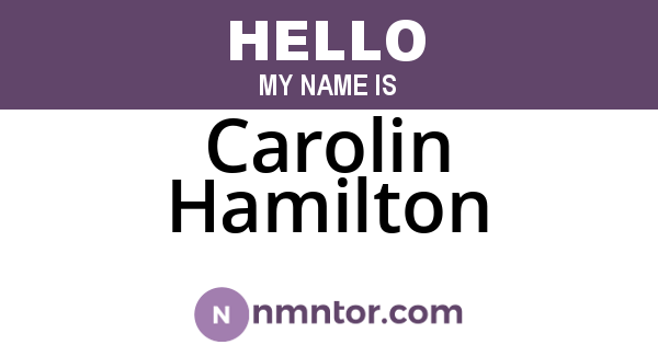 Carolin Hamilton