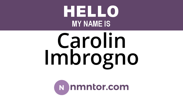 Carolin Imbrogno
