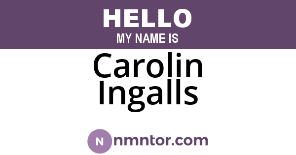 Carolin Ingalls