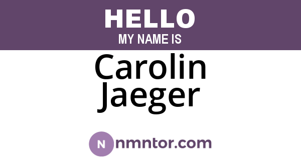 Carolin Jaeger