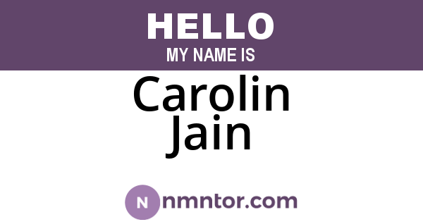 Carolin Jain