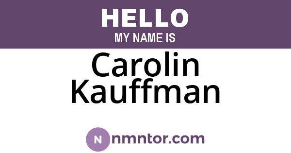 Carolin Kauffman