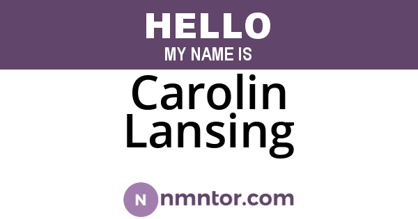 Carolin Lansing