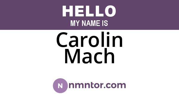 Carolin Mach
