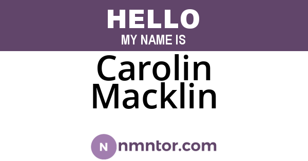 Carolin Macklin