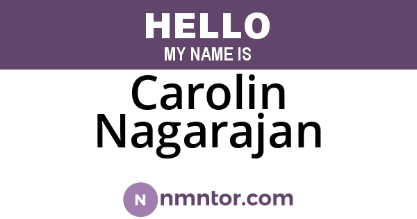 Carolin Nagarajan