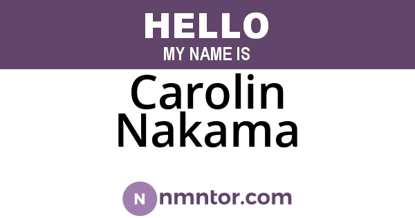 Carolin Nakama