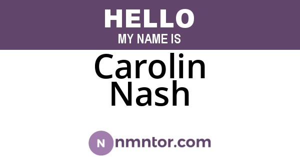 Carolin Nash