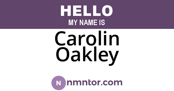 Carolin Oakley