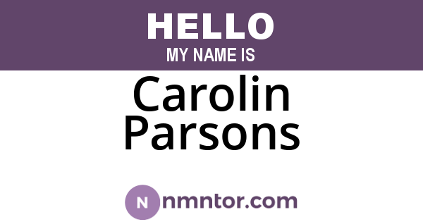 Carolin Parsons