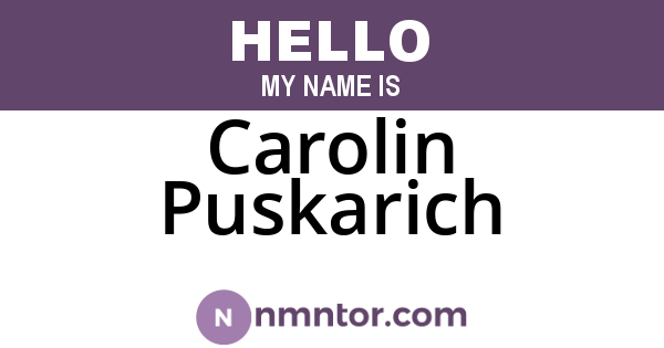 Carolin Puskarich
