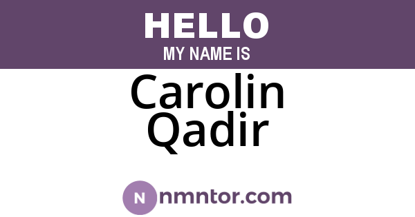 Carolin Qadir