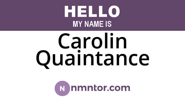 Carolin Quaintance