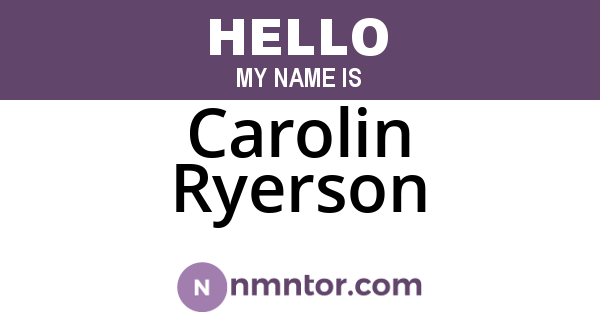 Carolin Ryerson