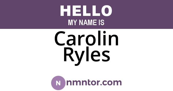 Carolin Ryles