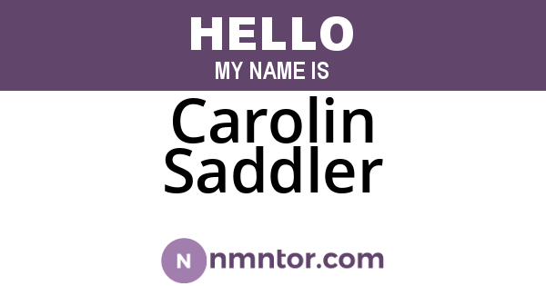 Carolin Saddler