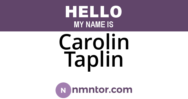 Carolin Taplin