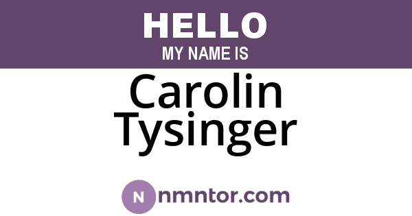 Carolin Tysinger