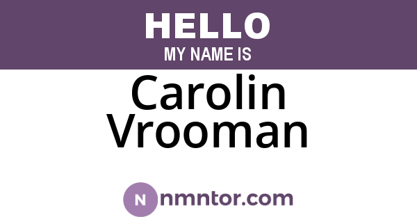Carolin Vrooman