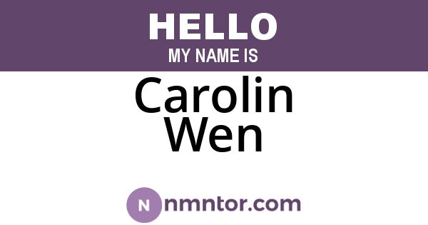 Carolin Wen