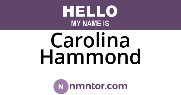 Carolina Hammond