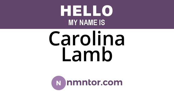 Carolina Lamb