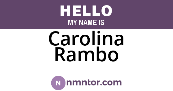 Carolina Rambo